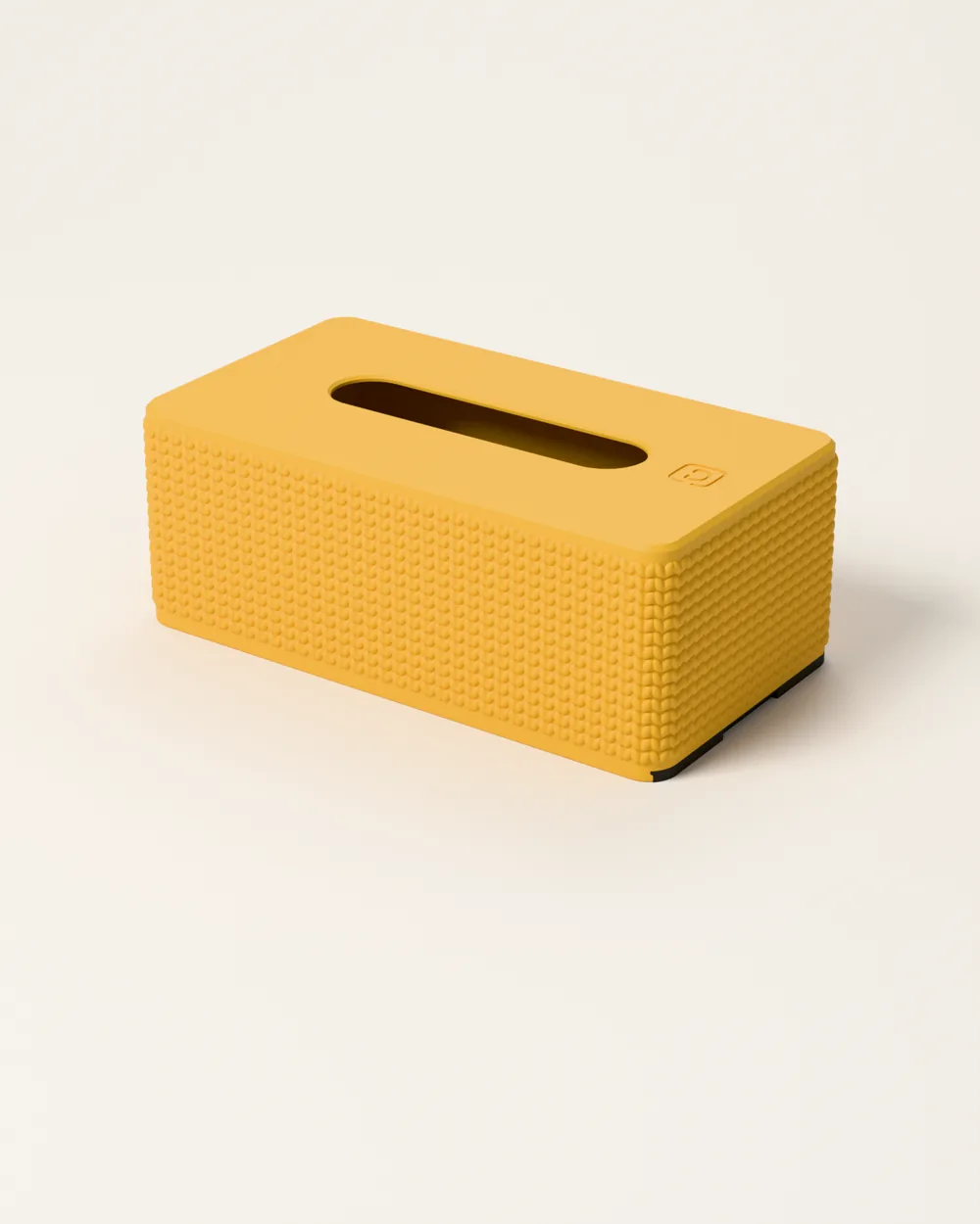 Knit Tissue Box Cover — Mustard
