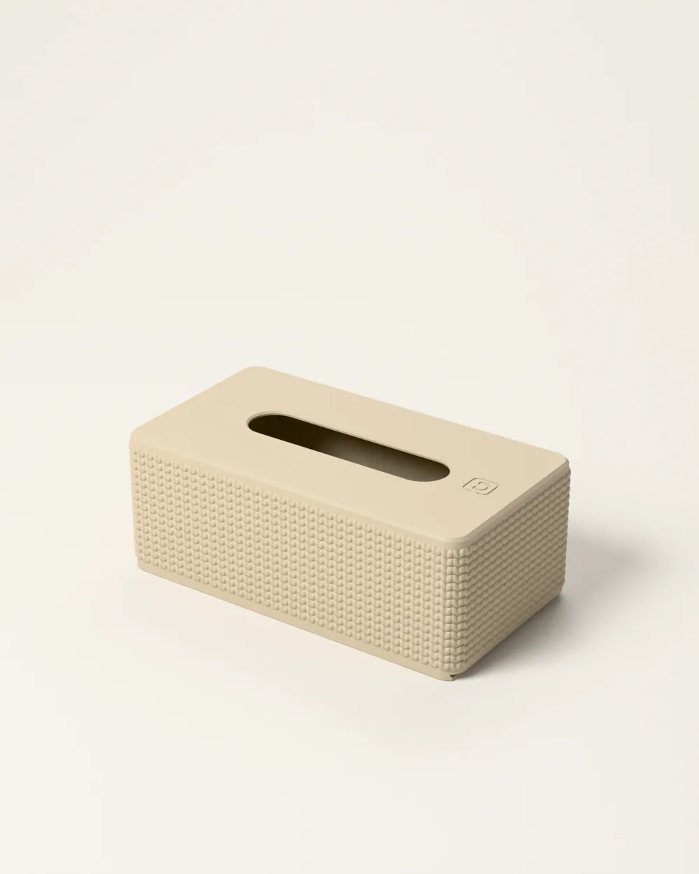 Knit Tissue Box Cover — assembly step 1