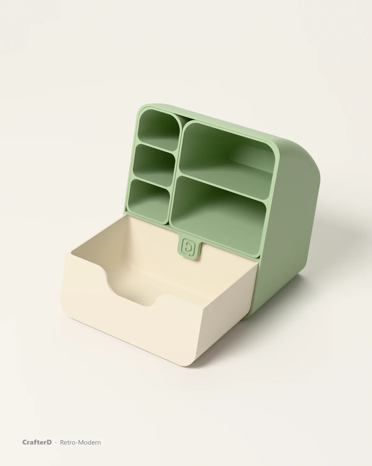 Retro-Modern Desk Organizer — open
