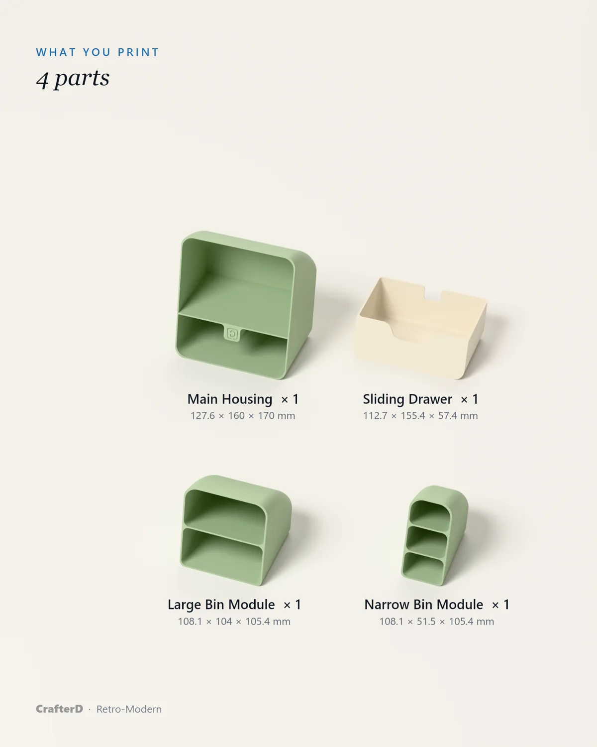 Retro-Modern Desk Organizer — parts