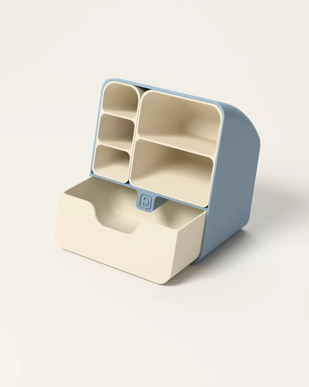 Retro-Modern Desk Organizer — Dusty Blue